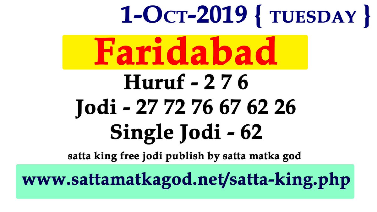 Faridabad Satta Chart 2012