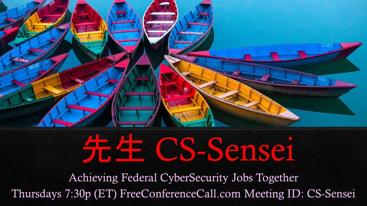 CSSensei1's tweet image. Thursday evening CyberSecurity Cohort VTC. 
See you there!