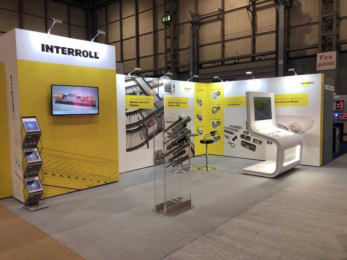 Interroll’s highly efficient and hygienic Drum Motor Platform is being exhibited at @PPMATotalShow this week. See us on Stand G12. Doors open soon 
#MaterialHandling #PPMATotalShow