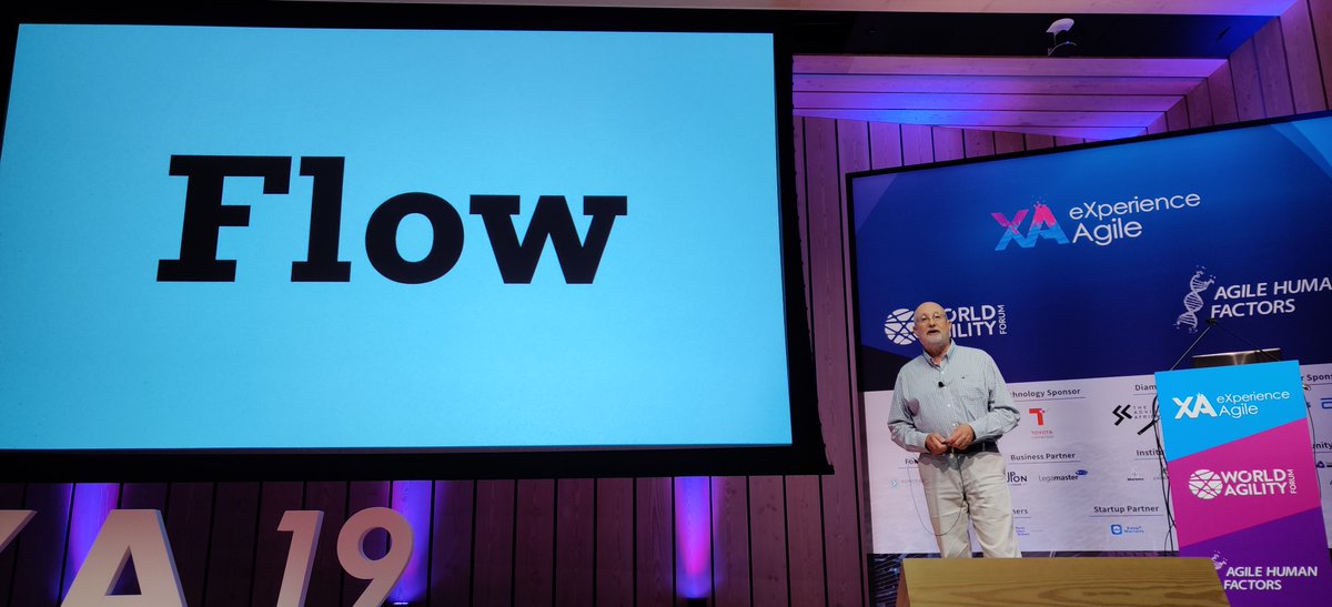 wouterla's tweet image. @WoodyZuill seems to be emphasizing &apos;flow&apos;. In multiple methods of the word. #XA19 #experienceagile