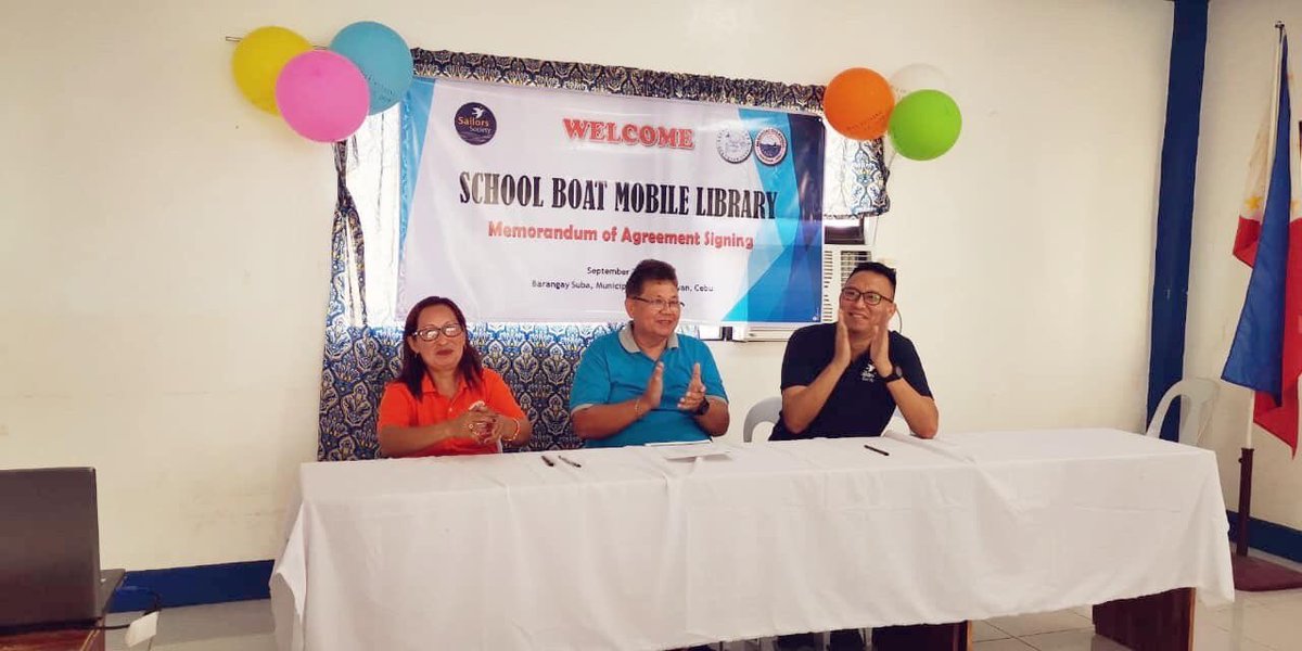 SailorsSociety's tweet image. Woohoo! We’ve just signed the MoA for our School Library Boat!

This mobile library will bring books to children in seafaring communities on islands in Cebu, #Philippines.

You can help us help more by donating at: sailors-society.org/give

#charity #impact #educationmatters