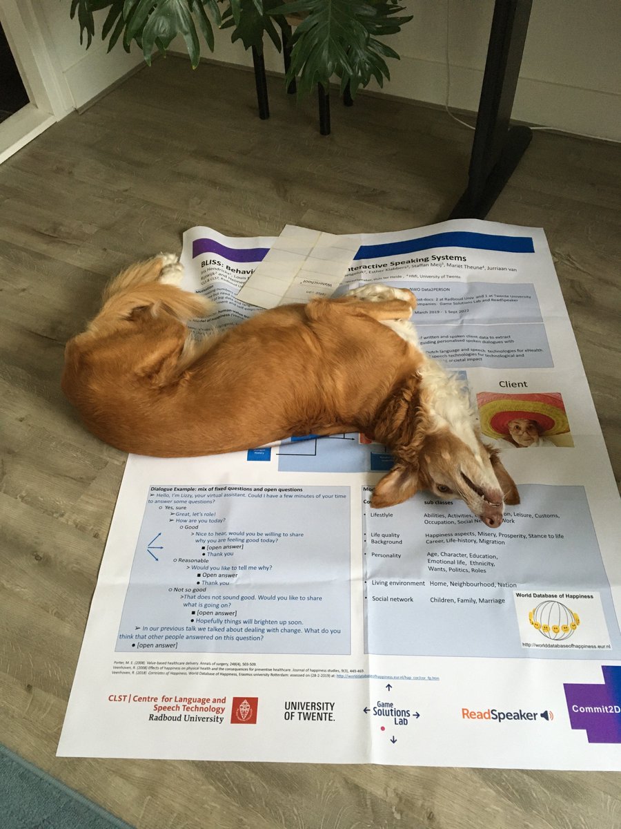 Lola is doing a thorough testing of the BLISS poster!  bit.ly/bliss-nl