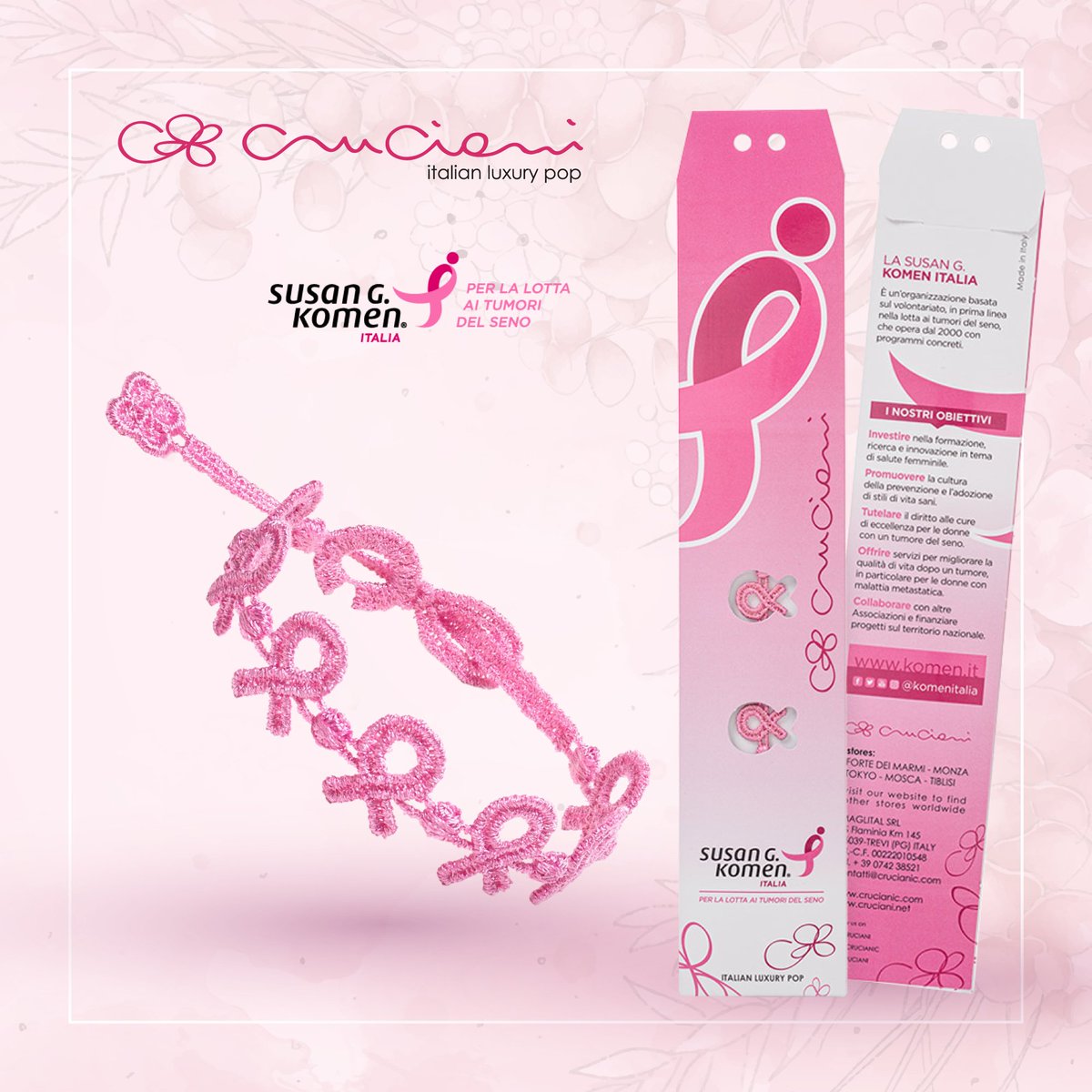 #cruciani sempre insieme a <a href="/komenitalia/">Komen Italia</a>  con il fiocco rosa. Dare sempre più forza alla prevenzione in particolare durante #ottobre #rosa. Un'edizione speciale del bracciale per celebrare la #RacefortheCure che compie 20 anni! 

🎀 bit.ly/Fiocco_Rosa_Cr… 🎀