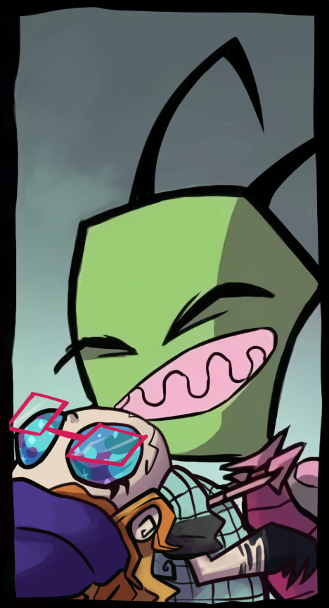 StarlightSoiree's tweet photo. Self 👏 insert 👏 is 👏 an 👏 art 👏 form 👏

I wanted to try editing a panel of the #iz comic just to see if I could and I couldn’t make Jinxsona artifact-y enough to make it seamless but I’m really pleased!

Original panel on right!
-
#invaderzim #izcomic https://t.co/3PBLuDWs4h