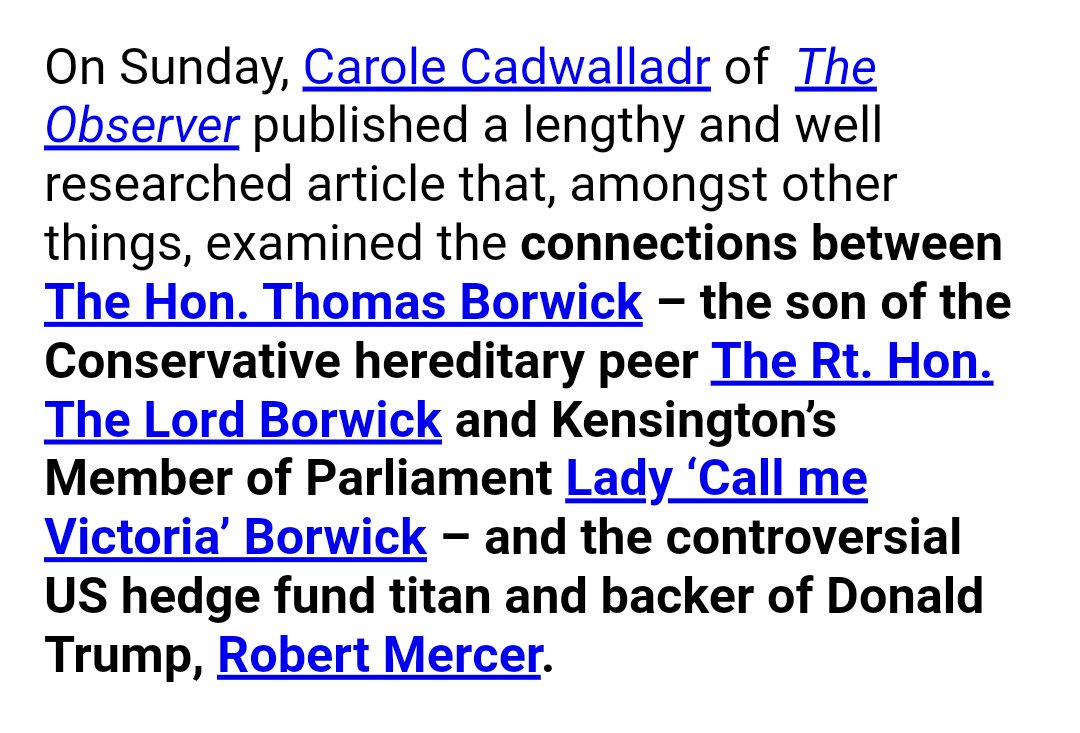 It's hard to imagine that BoJo was oblivious to Arcuri's links to the Alt Right and the manipulative likes of Thomas Borwick, ties which would compromise him - not least as Thomas's mother, Lady Borwick, was previously Spaffwaffle's own deputy. https://thesteepletimes.com/movers-shakers/analysing-thomas-borwick-cambridge-analytica/