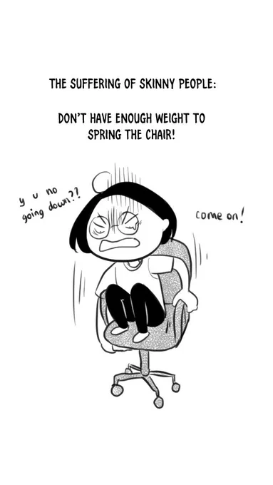Konon katanya donor darah bisa naikin berat badan, tapi berat badan q aja belum lolos buat syarat donor darah T-T

Btw skrg kursi ku ketinggian, sakit punggung q T-T
#skinnypeopleproblem 