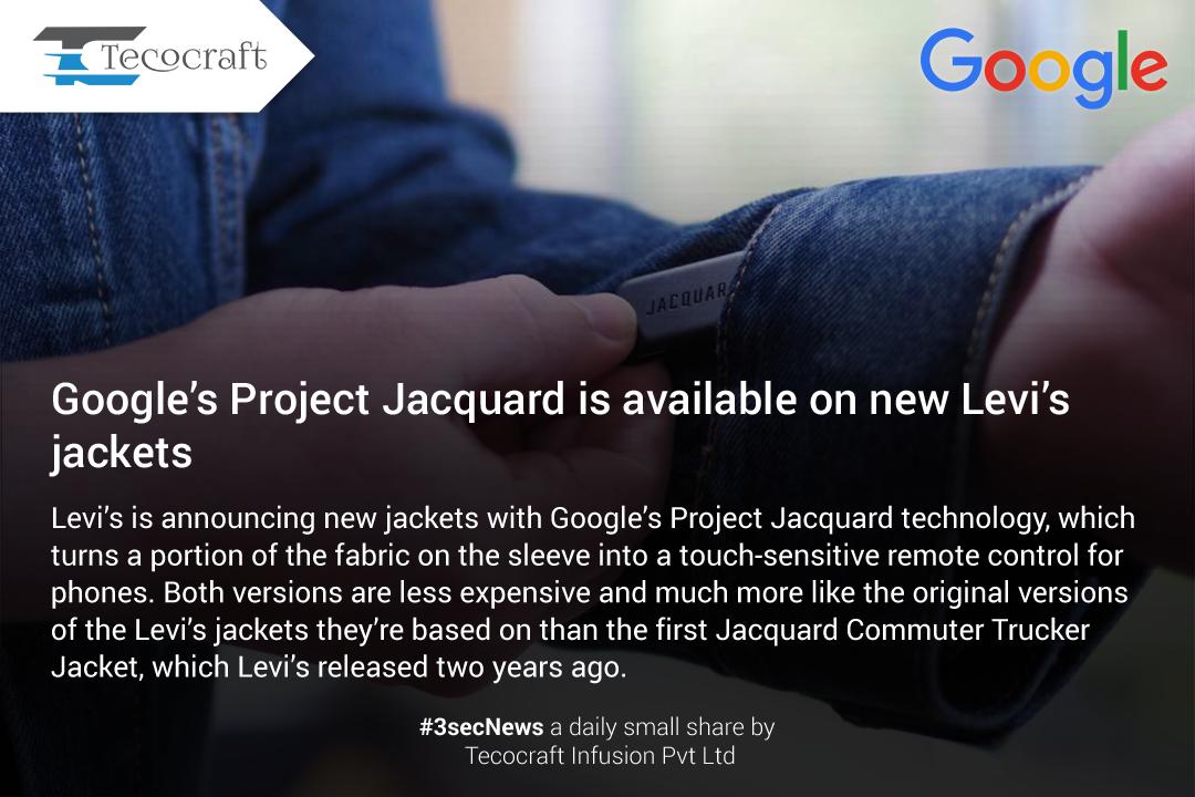 Tecocraft's tweet image. #jacquard #googleproject #google #levis #technology #3secNews #tecocraft