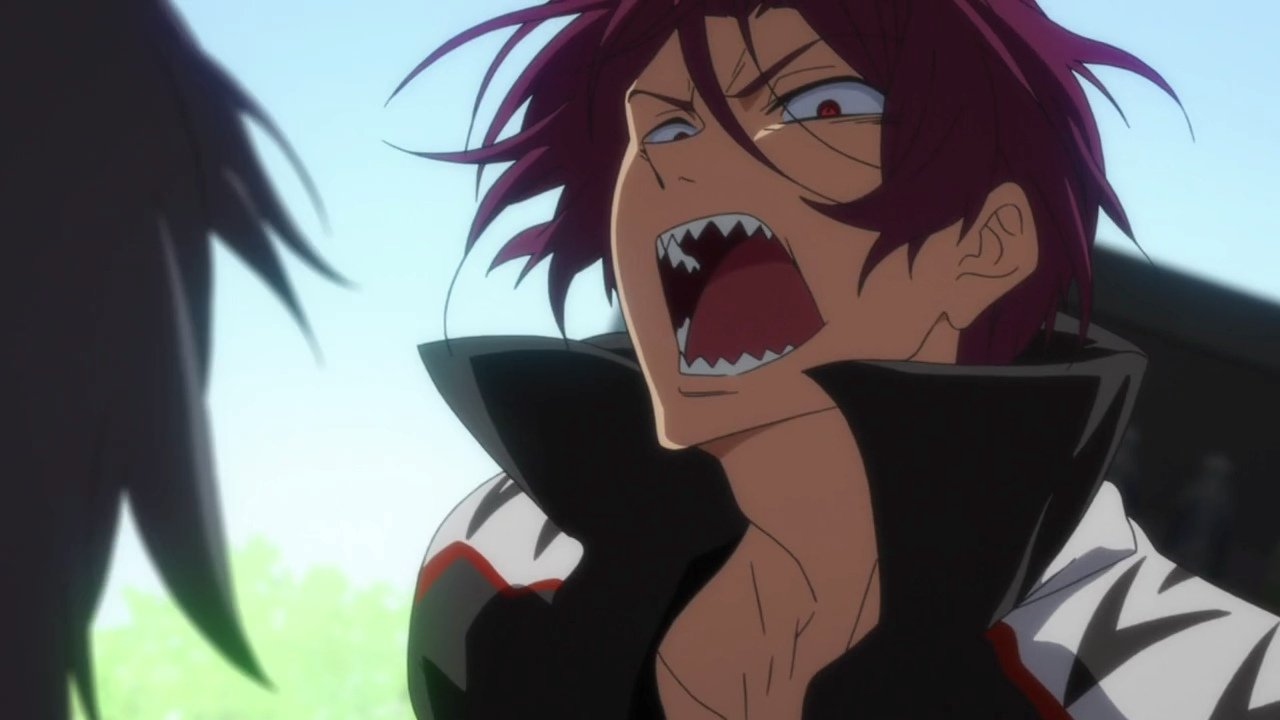 Аниме парень с острыми зубами