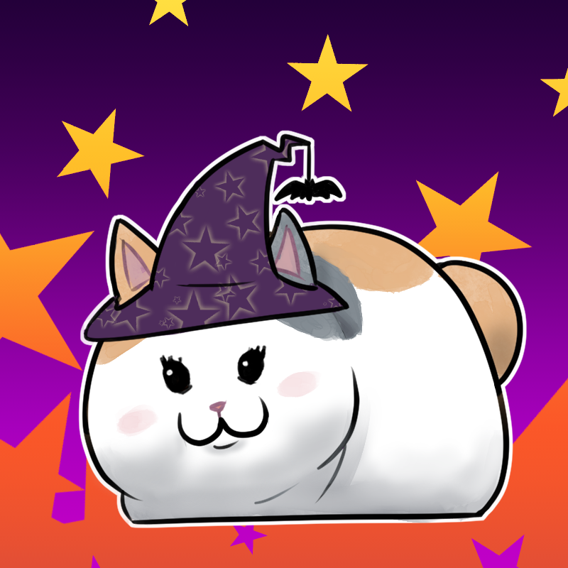 Aarlais's tweet photo. I drew a Halloween round boye icon (fat cat from FFXIV) https://t.co/C3DhDWawxA