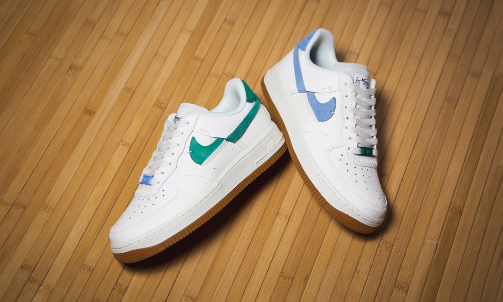 green and blue air force ones