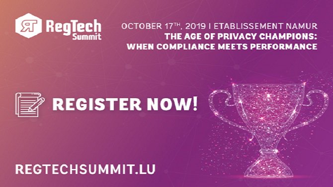 We are pleased to be supporting the RegTech Summit 2019 taking place in Luxembourg on 17th October 2019.
Register now ! 
ow.ly/J62H50wwHNU