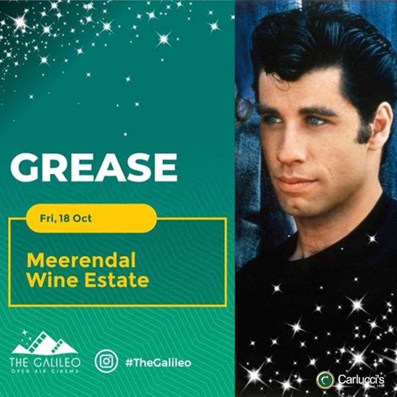 carluccis_CT's tweet photo. Grease will be playing at @meerendalwine on the 18th of October! 🥳

Join us at Carlucci's for pizza and wine! 🍕
Are you excited yet? We sure are! 💃
-
#meerendal #thegalileo #openaircinema #movie #grease #carluccismeerendal #musical #romance https://t.co/ummKXzhkXR