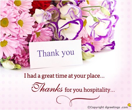 thank you for your hospitality note