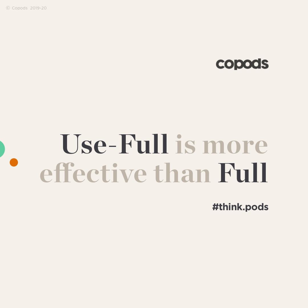 copods's tweet photo. Use-Full is more effective than Full. #copods #think_pods #minimalism #efficiency #functionaldesign #useful #uxdesign #design #userexperience #userexperiencedesign #uidesign #uidesigners #designer  #designinspiration #uiux #wireframe #concept #wireframing #designthinking https://t.co/pERYRh51bZ