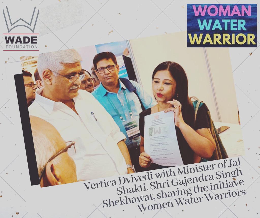 wade_foundation's tweet photo. Vertica Dvivedi, Founder of WADE ASIA and WADE Foundation is sharing about the initiative  “Women Water Warriors” with Minister of Jal Shakti, Shri Gajendra Singh Shekhawat.  Register at https://t.co/bBHkmuedBh

#womenwaterwarriors #waterwarriors #wadefoundation https://t.co/GcEd6pAGA1