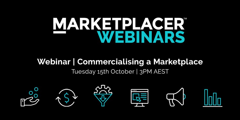 MARKETPLACER WEBINARS | Want to learn about how a marketplace generates revenue? Join us for another webinar on Oct 15th at 3PM AEST➡️https://t.co/paVOaIDwsc
#webinar #marketplaces #ecommerce #dropship #unifiedcommerce https://t.co/Lzb7XZOz9Z