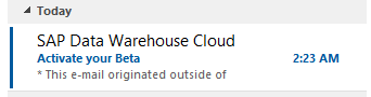 Now there's an email I don't mind waking up to.
Let's go!
#SAPDataWarehouseCloud @SAPAnalytics