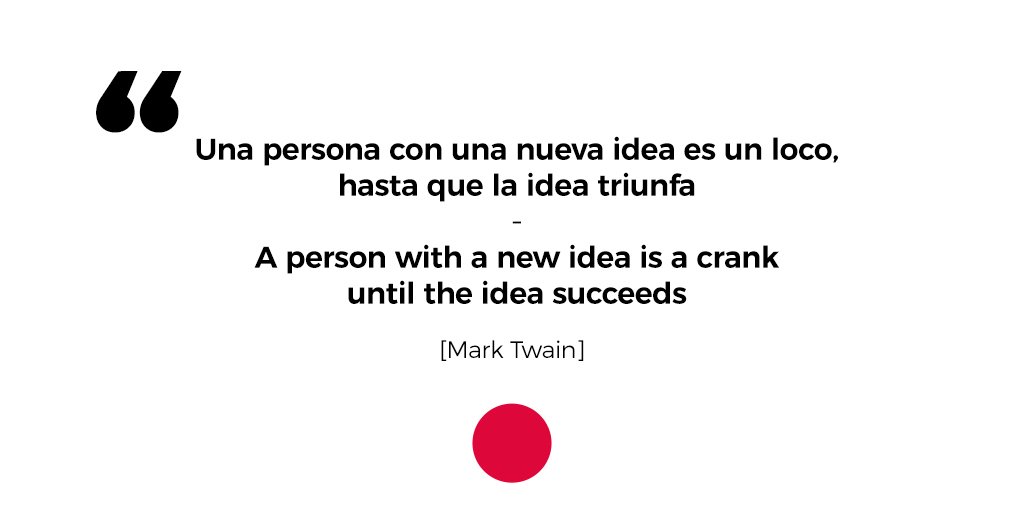 multiconversion's tweet image. “Una persona con una nueva idea es un loco, hasta que la idea triunfa”
〰〰〰
&quot;A person with a new idea is a crank until the idea succeeds&quot;
[Mark Twain]

#Multiconversion #ROIAgency #ConversionInProgress #CROexperts #marketingdigital #digitalmarketing