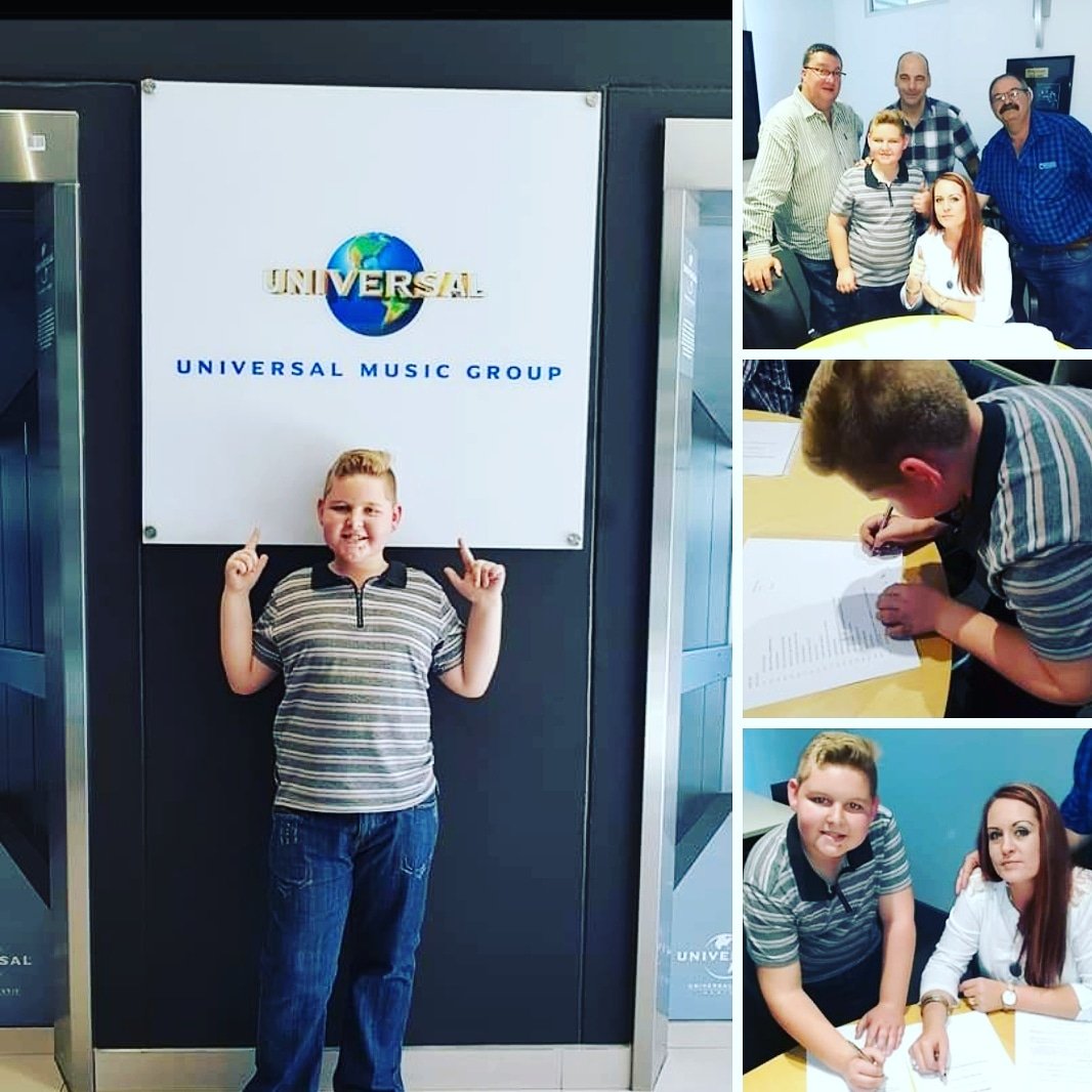 Dit is met groot opgewondenheid wat ek kan aankondig dat ek kontrak geteken het by <a href="/Umusiek/">Universal Musiek</a> Ek sien baie uit na die toekoms &amp; ook om saam met almal by Universal te werk! Dankie Liewe Jesus vir my talente &amp; baie dankie Liewe Jesus vir al U genade, omgee &amp; liefde 🤗🤗🤗