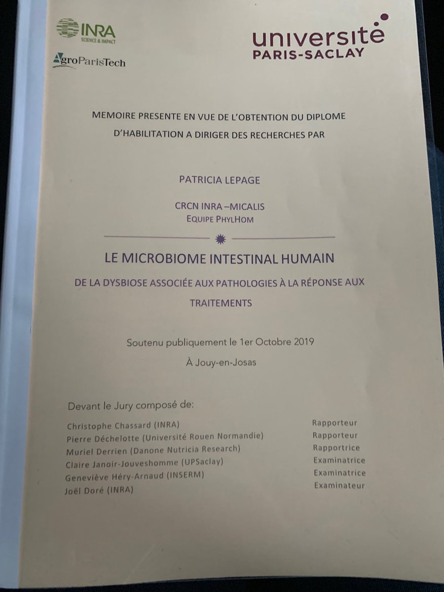 Genevieve_Hery's tweet photo. Très heureuse de revenir 4 ans après une année formidable passée à l’⁦@INRA_IDF⁩ #Micalis ! Et très honorée de faire partie du jury d’HDR de Patricia Lepage ⁦@mariouneinparis⁩ #microbiote https://t.co/8bUuoGl5pG