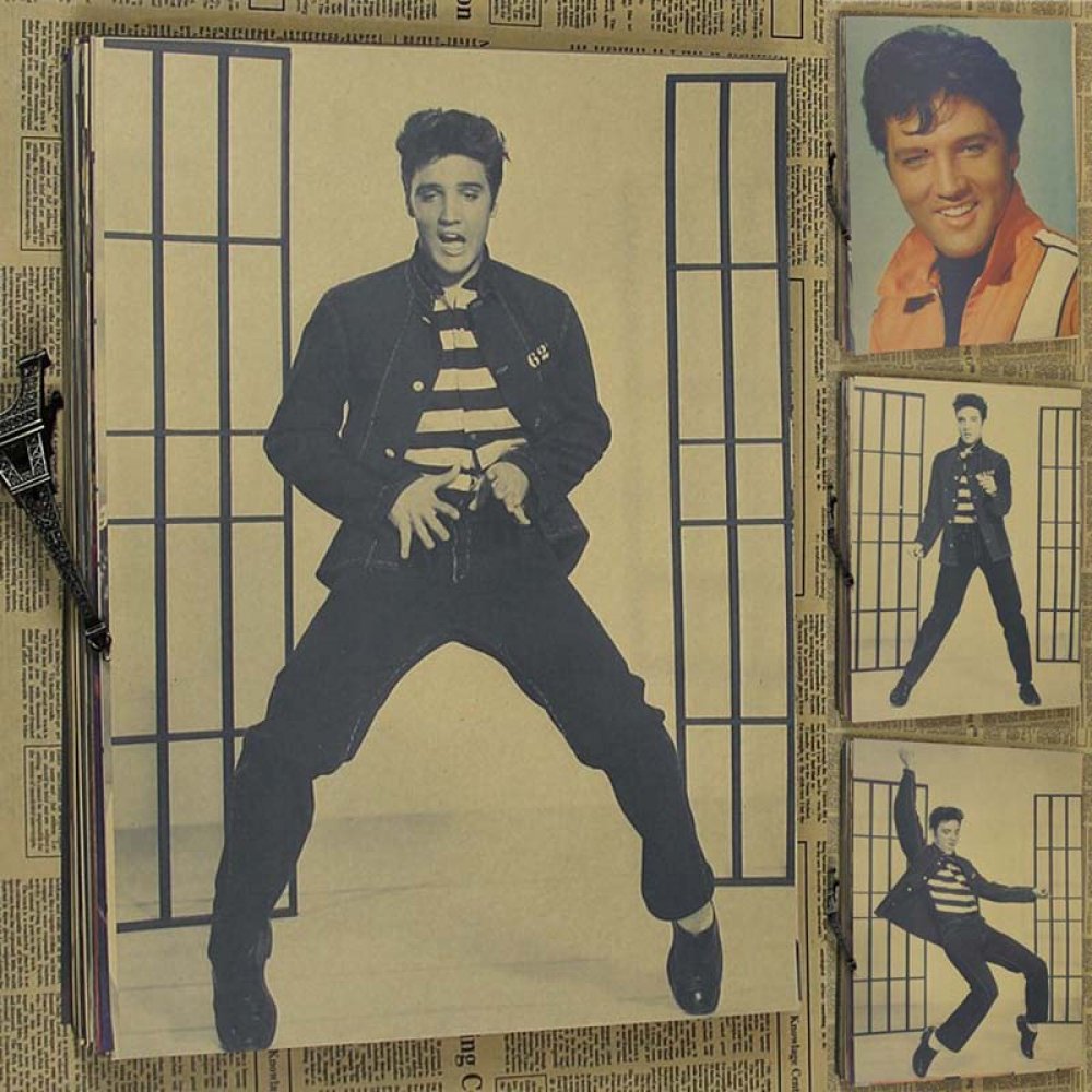 #painting Vintage Elvis Presley Kraft Paper Poster