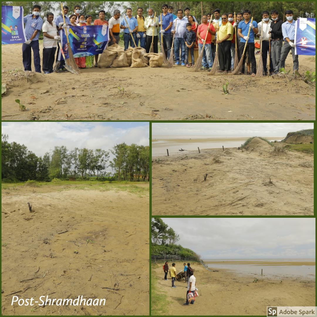 HPCL's tweet photo. Around 50 stakeholders from undertook massive Shramdaan to clean Mandarmani beach (which is a tourist destination) and collected 6 bags full of Single use plastic.
#SwachhtaHiSewa #SHS2019

@swachhbharat @SwachhBharatGov @PetroleumMin @MinOfJalShakti @dpradhanbjp @jsm_MOPNG https://t.co/EASvgPtAO2