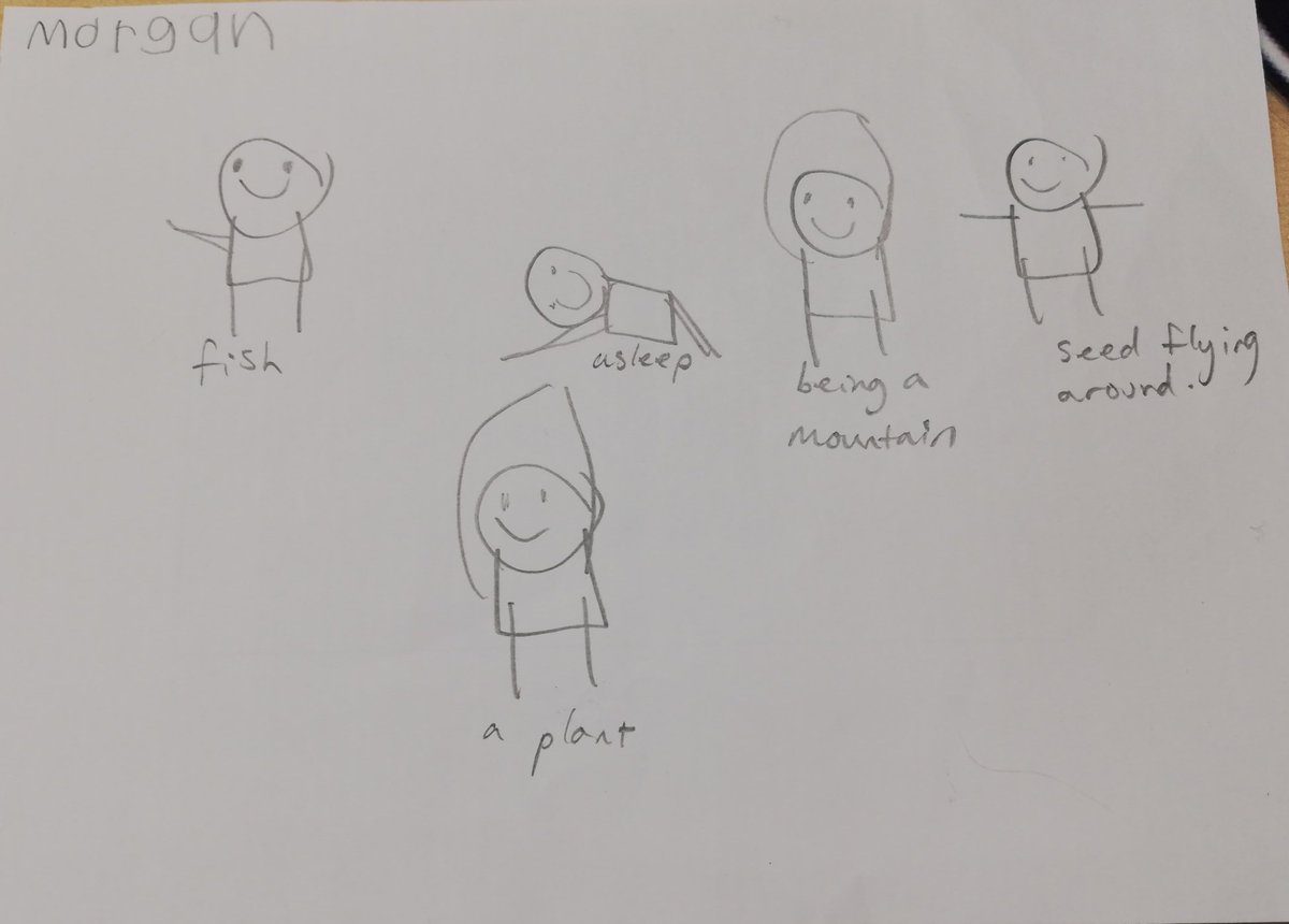 Year 1 drama- Last week, my year 1 drama students reinacted the story "The Tiny Seed" and pretended to be seeds flying to various places. We learned how to make our body shapes big and small. They reflected and drew pictures of what body shapes they created. #his_learning