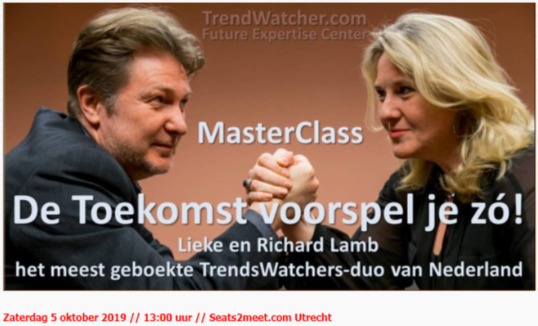 RichardLamb's tweet photo. Kom aanstaande zaterdag 5 okt met je (zelfrijdende)auto; (waterstof)trein of (elektrische)fiets naar 
@S2M030 #Utrecht.

@LiekeLamb en ik laten je zien hoe je zelf n #toekomstbeeld kan schetsen. #MasterClass #TrendStrategie

De Toekomst voorspel je zó!
=> https://t.co/n0TA1fXE0x https://t.co/3ylPRuugnT
