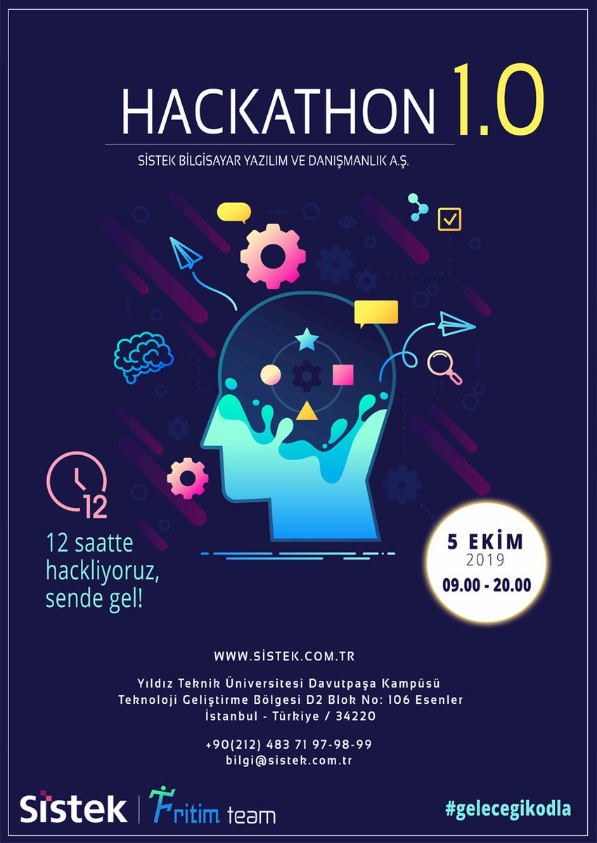 RitimTeam's tweet photo. HACKATHON 1.0
🗓 05 Ekim 2019
⏲ 09.00 - 20.00
Şirket içi ilk Hackathonumuzu gerçekleştiriyoruz.

#hackathon #gelecegikodla @sistekyazilim https://t.co/LggMYKYBUB
