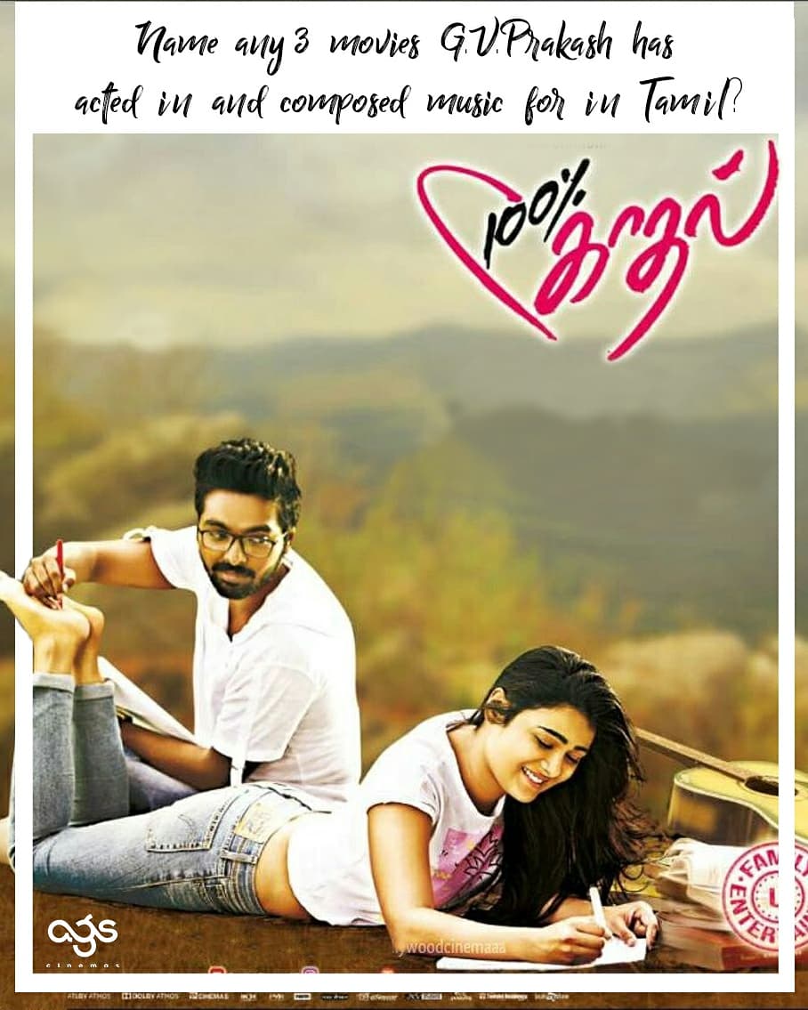agscinemas's tweet photo. #AGSContestAlert!! Win tickets to #100PercentKaadhal at #AGSCinemas! @gvprakash @shalzp
Just answer a simple question and lucky winners get to watch the movie at AGS this weekend!!  #100PercentKaadhal https://t.co/6KwVJHnpl6