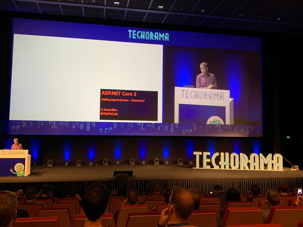 JaviKroonenburg's tweet image. Finally ⁦@OdeToCode⁩ live ⁦@TechoramaNL⁩ #mtech #ordina