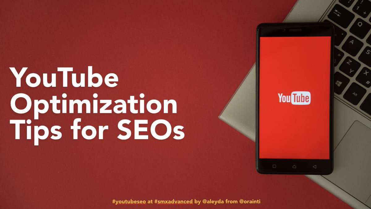 YouTube Optimization Tips for SEOs - My Slides from #SMXAdvanced 🙌📹👩🏻‍💻 Sharing my <a href="/CrawlingMondays/">Crawling Mondays 👩🏻‍💻</a>
journey 😊🙏 
slideshare.net/aleydasolis/yo…