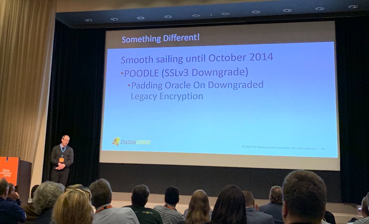 seccubus's tweet image. Meeting one of my heroes. Dave De Coster of #ShadowServer #OneConference2019