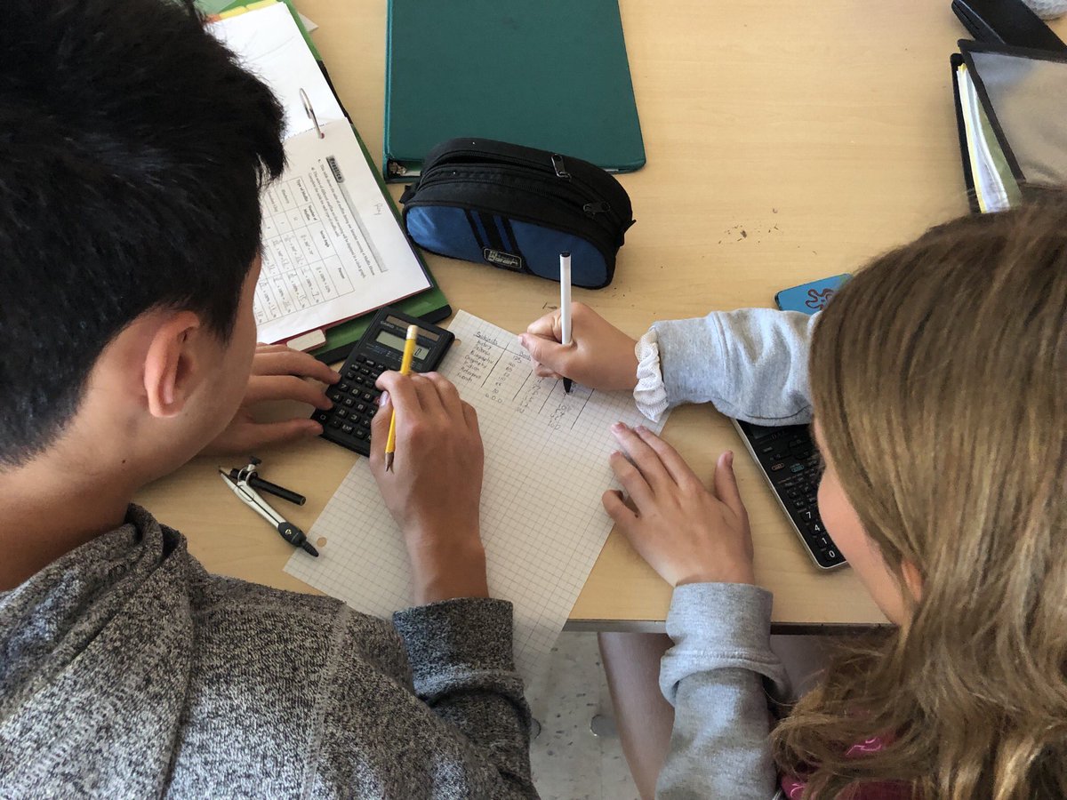 AmandaODTeach's tweet photo. Partner Math problem solving @AlexMuirPS. Let’s talk about the Math! #grade8 #collaboration https://t.co/zlncXlKlUy