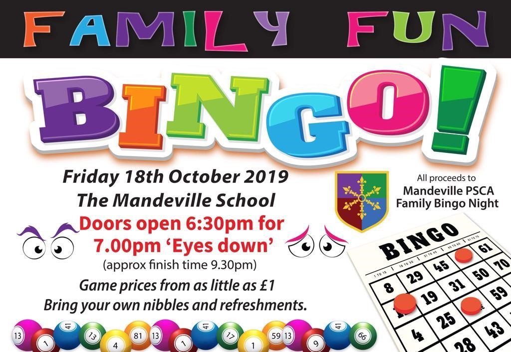 Eyes down for our Family Bingo Night on Friday 18th October! We're hoping for a full house to raise lots of money for the school.