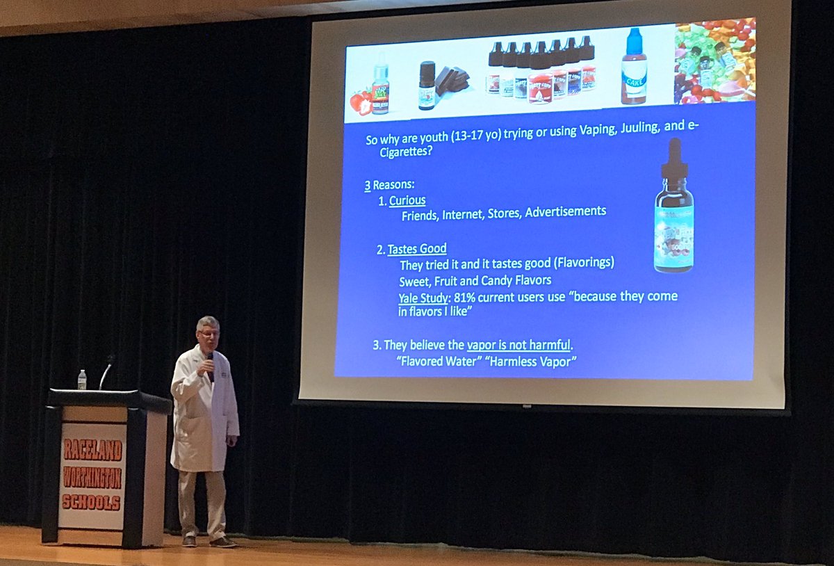 Dr. Michael G. Ehrie talks to Raceland Students about the hazards of Vaping. 🚬