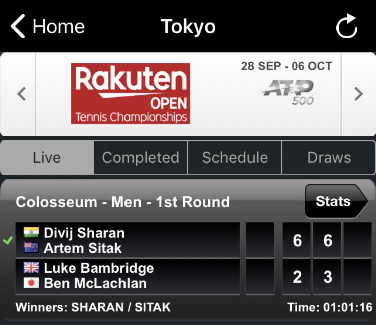 Such a pleasure playing on the centre court and the site for the upcoming #Olympics !! 🇯🇵 Into the ✌🏻round with <a href="/divijsharan/">Divij Sharan</a> 💥 Photo Credit: Hiroshi Sato @rakutenopen <a href="/bidi_badu/">bidi_badu</a> #tokyo500 <a href="/kimonyjapan/">kimony JAPAN</a>
