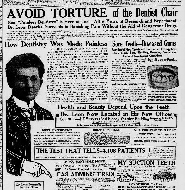A J Wright On Twitter Today S Find 4 Oct 1915 Ad Avoid Torture Of The Dentist S Chair How Dentistry Was Made Painless Https T Co Ttkbyb4a2v Histmed Histdentistry Dentalhistory Https T Co Abhsw6u4cu
