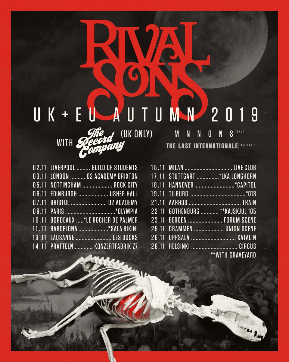 Rival Sons Uk European Tour Update We Have Added One Support To Each Show Mnnqnsband Will Be Playing 6 Shows Noted By On The Poster And Tlimusic Will Be Rival Sons Uk European Tour Update We Have Added One Support To Each Show Mnnqnsband Will Be Playing 6 Shows Noted By On The Poster And Tlimusic Will Be