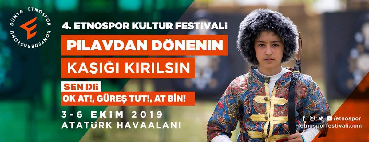 #Haydi #Gençler #Çocuklar #Anneler #Babalar #Öğrenciler 
#gencgezginler #ogrencilerinicsesi

Etnospor Kültür Festivali 

#PilavdanDöneninKaşığıKırılsın
⌛3-6 Ekim
⛺Atatürk Havalimanı - #istanbul