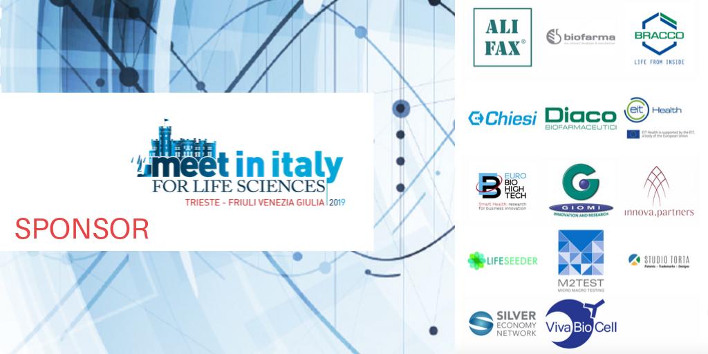 DistrettoTSV's tweet photo. Meet in Italy for Life Sciences 2019 è sostenuto da #Alifax #Biofarma #Bracco #Chiesi #Diaco @EITHealth #EuroBioHighTech #Giomi #innovapartners #Lifeseeder #M2test #StudioTorta #Silvereconomynetwork #VivaBioCell  https://t.co/Oxxzu6zBFI #MIT4LS2019 https://t.co/Gp5pcXlgoW