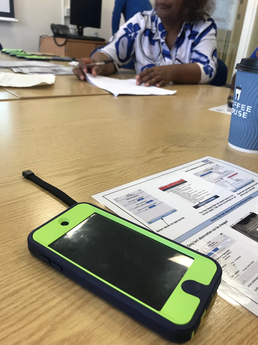 Training on the I pods for e-vitals! Looking forward to having these on the ward 👏