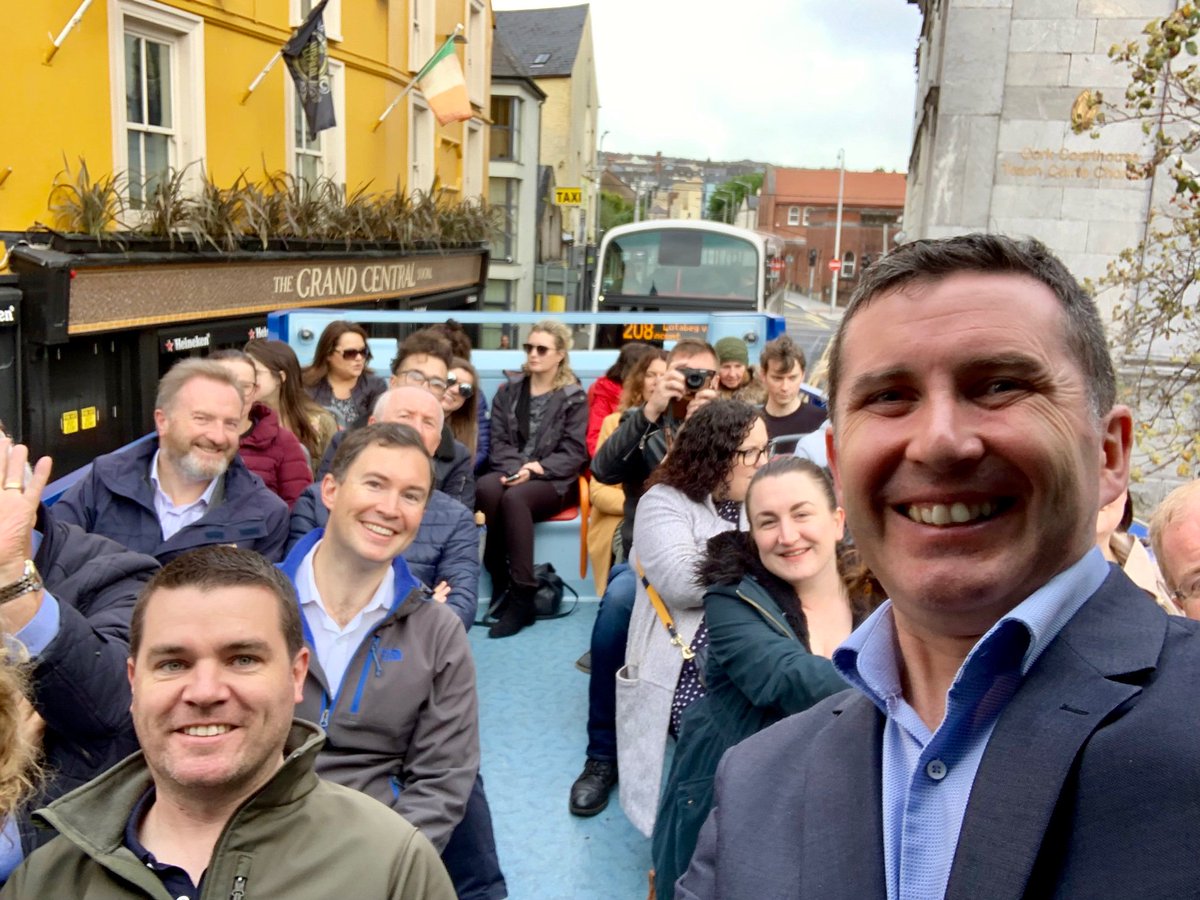 jonathanhealy's tweet image. Third office for the morning - MC on an open top bus. Never a dull moment 😂