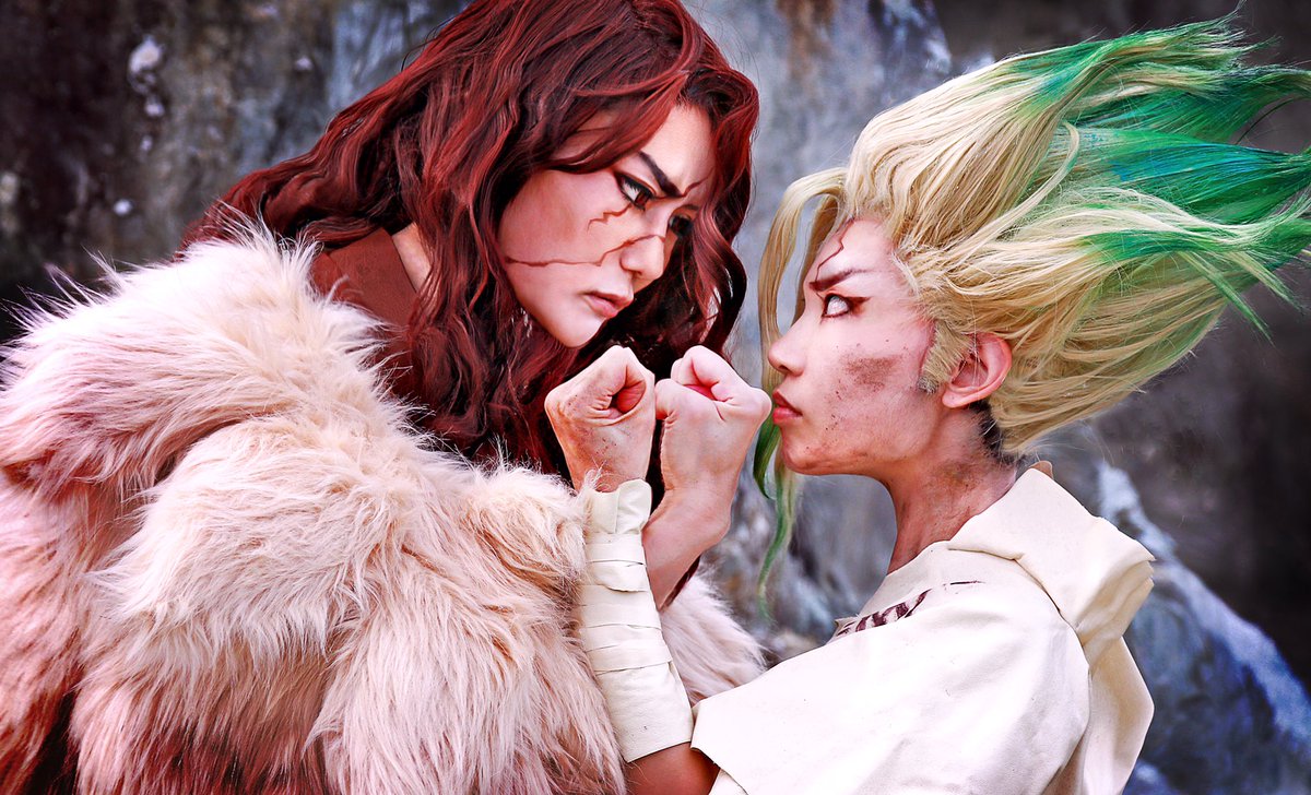 たゆ Dr Stone 千空 小春 獅子王司 ゆ なんかもう大変だった 暑さとか 布量とか 前髪とか 司が復活してこのお気に入りのマントするのだいたい春くらいと思うともう彼すぐさま脱ぎたくなってるはずですね