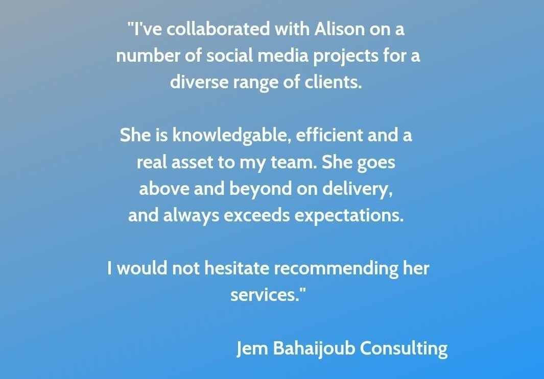 oml_media's tweet photo. Always good to share on #TestimonialTuesday โฌ๏ธ I'm so lucky to work with great clients across diverse accounts, enhancing my skills and widening my experience ๐ค #SocialMadeSimple #SocialMediaManagement https://t.co/Kozq49Jt99 https://t.co/KPcoFZkPQe