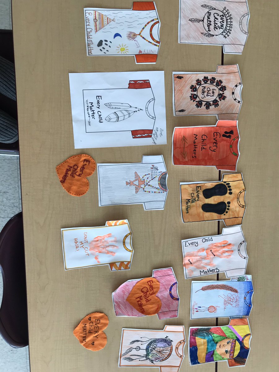 kaethe_i's tweet photo. @McHughEduCentre  students @YouvilleCentre participating in #OrangeShirtDay2019 activities to raise awareness about the realities of residential schools and their effects on Indigenous peoples. https://t.co/dl1h6zm5L2