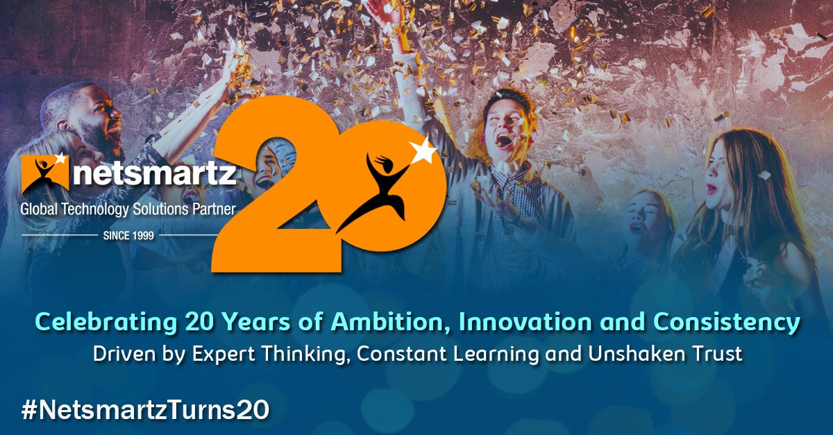BizzSmartz's tweet photo. 1st Oct, 2019 marks the 20th Anniversary of Netsmartz. 
Two decades that our people, together with our clients have built tomorrow’s world.
It’s time for celebration.

#NetsmartzTurns20 https://t.co/QMF7Y1ieQN