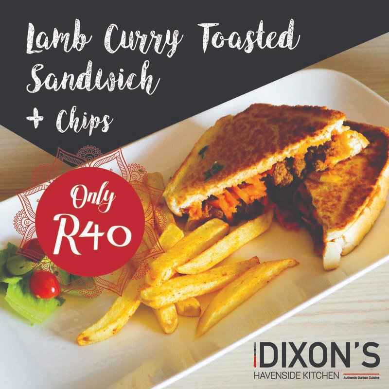 Dixonskitchen's tweet photo. #GrubsUp at Dixon's in #Woodmead. No need to sit in traffic for a #hearty meal at lunch time. Pop in for a beautiful #beans #BunnyChow or try our lamb #curry toasted with #chips. @DFoodiessa #Woodmead Business Park https://t.co/43J5kV3GtL
