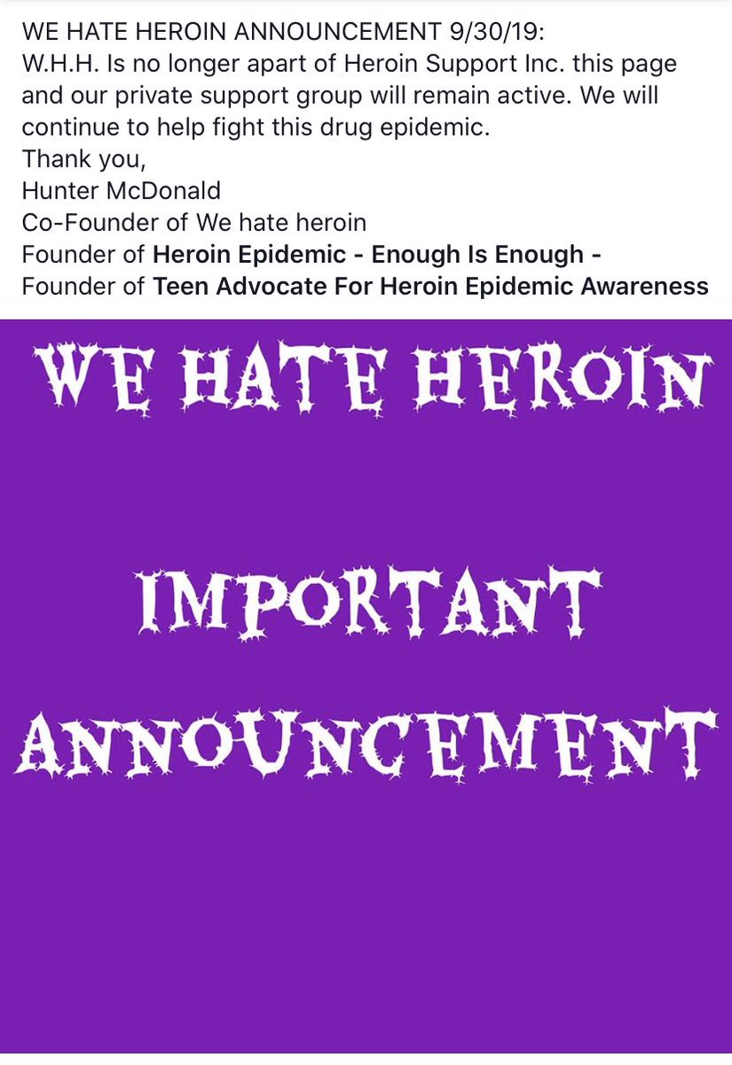 wehateheroin2's tweet image. We Hate Heroin Announcement: