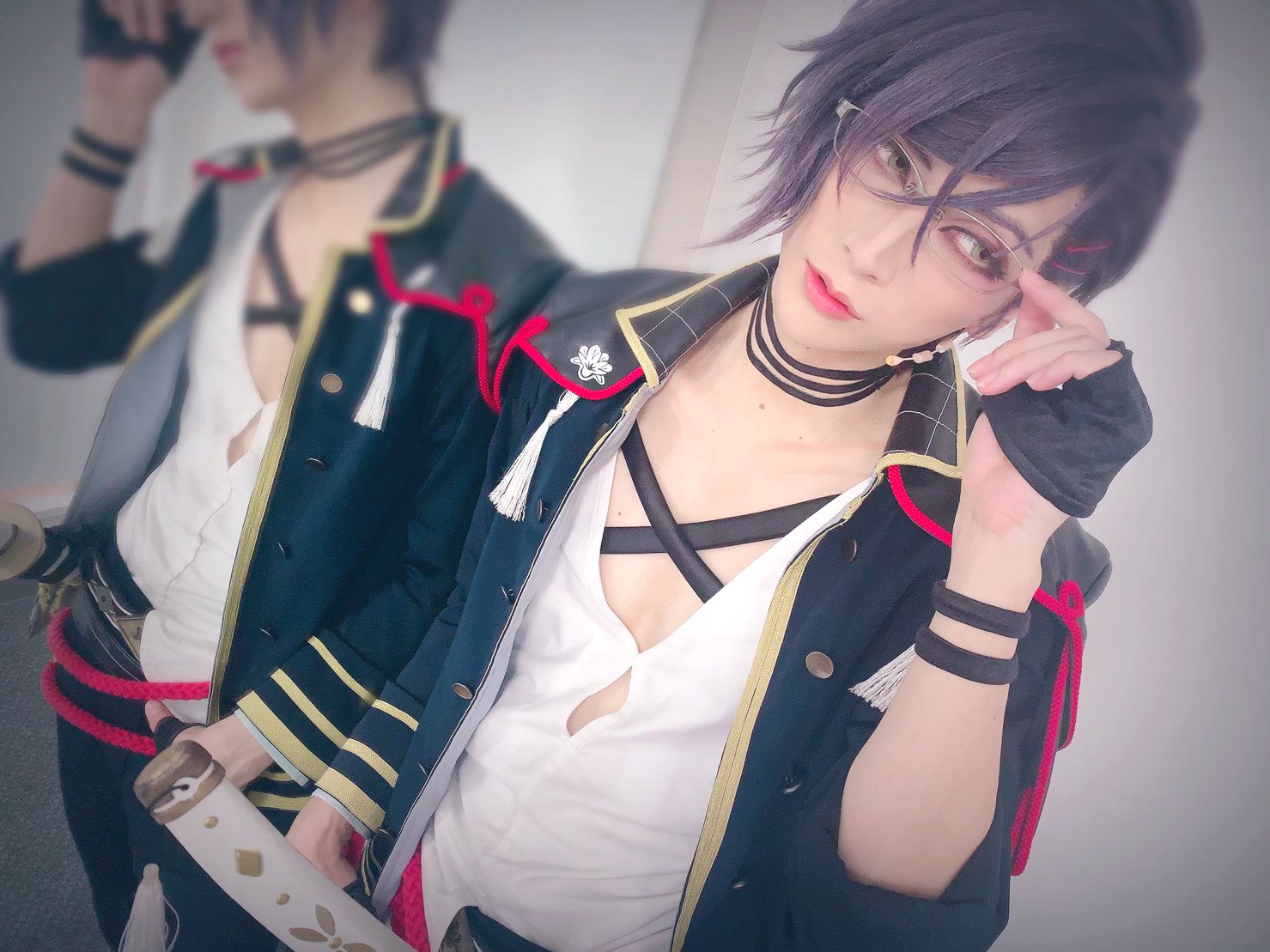 刀剣乱舞 明石国行 眼鏡 眼鏡チェーン セット メガネチェーン 芸能人